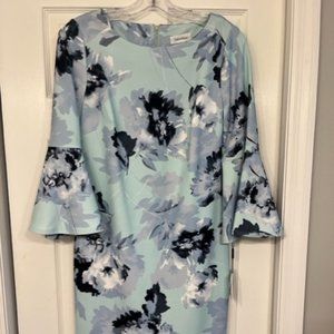 NWT Calvin Klein Cocktail Floral 3/4 Sleeves